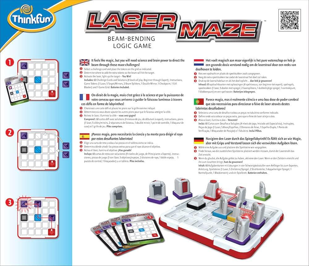 imageThink Fun Laser Maze Class 1 Brain Game and STEM Toy for Boys and Girls Age 8 and Up Award Winning and Mind Challenging Game for Kids 44001014Laser Maze