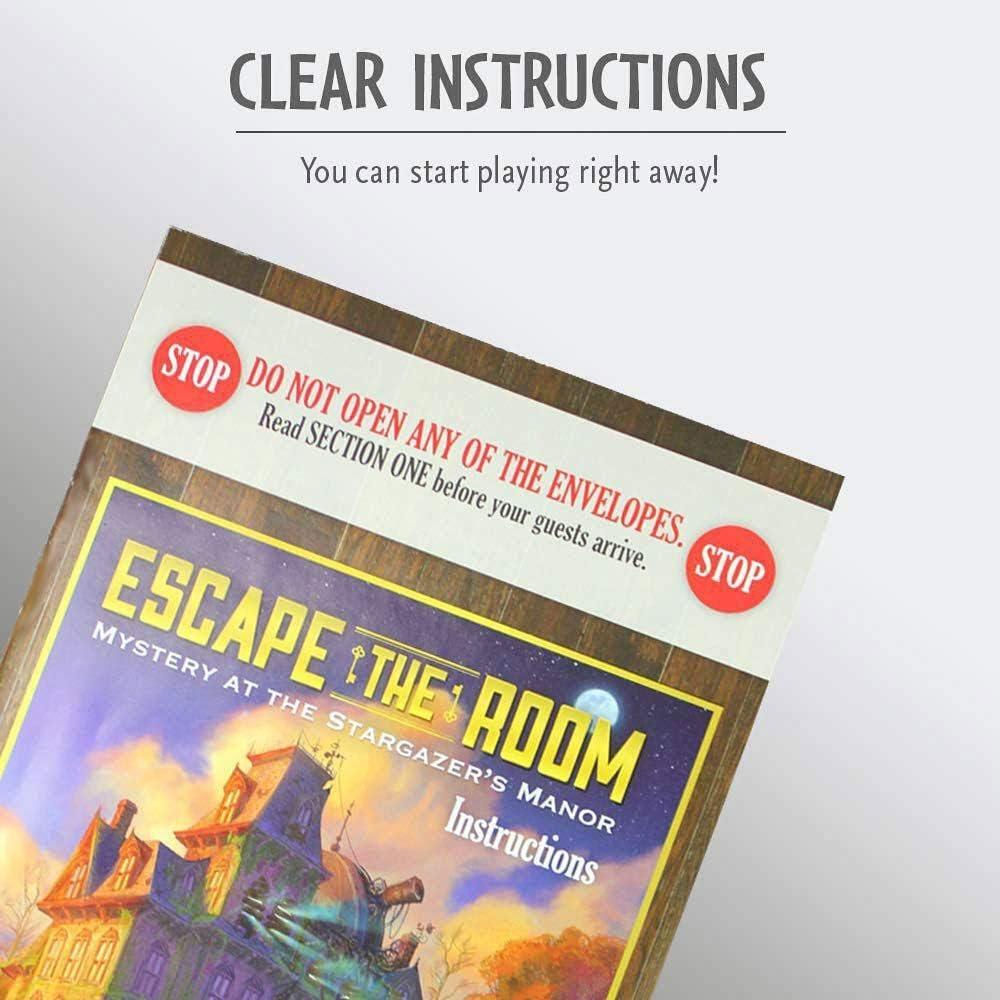 imageThinkFun Escape The Room Stargazers Manor A Thrilling Escape Room Game in a Box for Ages 10 and Up Enhances Logical Reasoning Perfect for Family Game Night Ideal Gift for Puzzle LoversStargazers Manor Difficulty BEGINNER