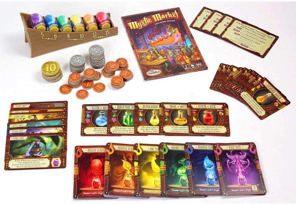imageThinkFun Mystic Market Strategy Card Game For 24 Players Ages 10 and Up An Exciting Fast Paced Game Perfect for Both Families and Gamers Multi