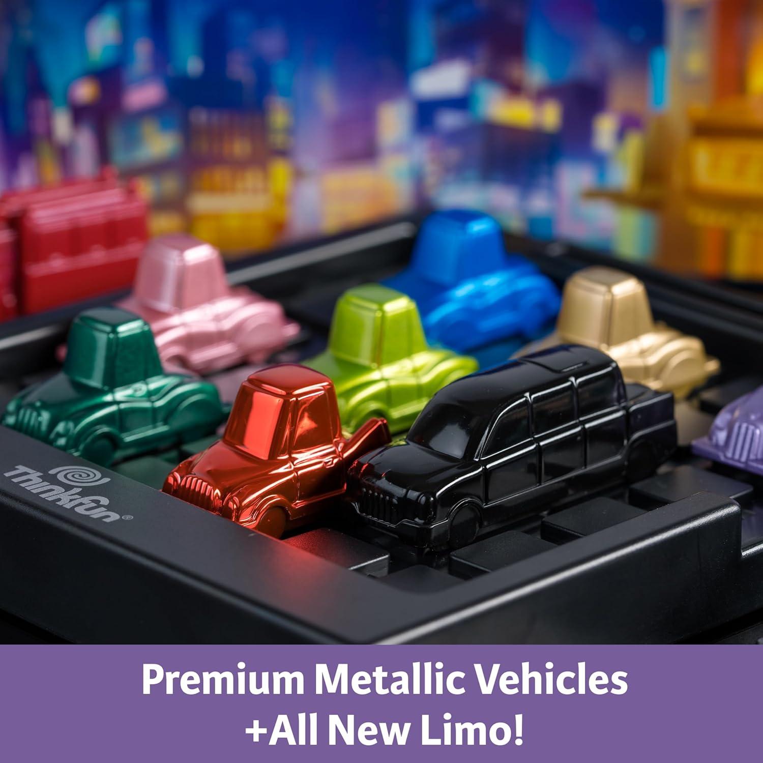 imageThinkFun Rush Hour Deluxe The Gamers Logic Game Navigate 120 Traffic Challenges with Collectors Edition Limo and Metallic Design Ages 8New Packaging