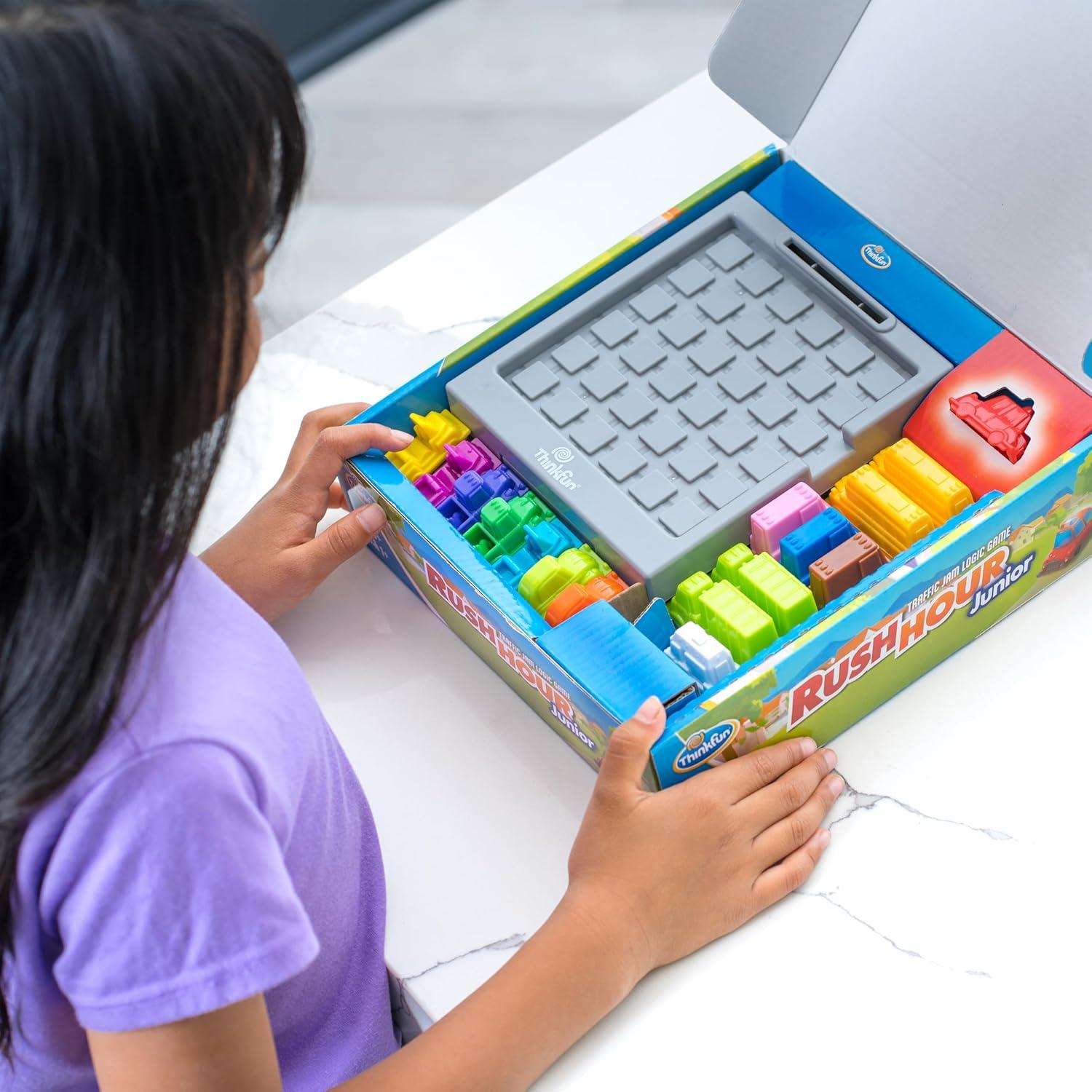 imageThinkFun Rush Hour Junior Classic Traffic Jam Logic Game New Look for 2024 STEM Toy for Kids Engaging Puzzles for Ages 5 and Up Junior Edition MESH AccreditedNew Packaging