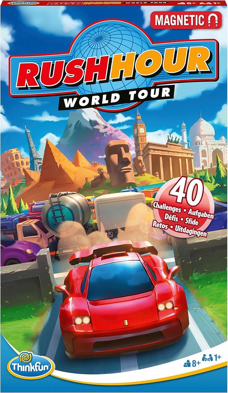 imageThinkFun Rush Hour World Tour Magnetic Travel Puzzle Embark on a Global Adventure of Logic and Strategy in a Compact Travel Edition