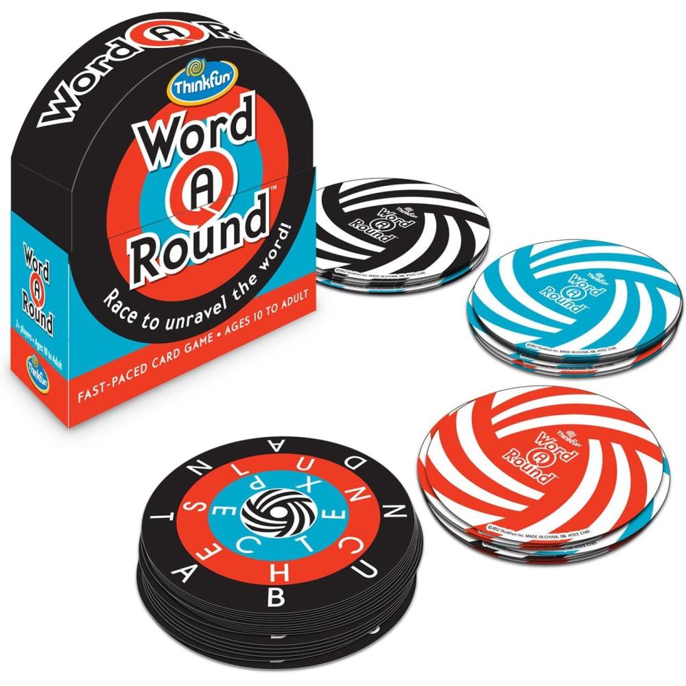 imageThinkFun Word A Round Game  Engaging Vocabulary Builder for Teens and Adults  QuickPaced Word Identification  Educational Fun  Recognized for Excellence in Play and Language AdvancementWord A Round