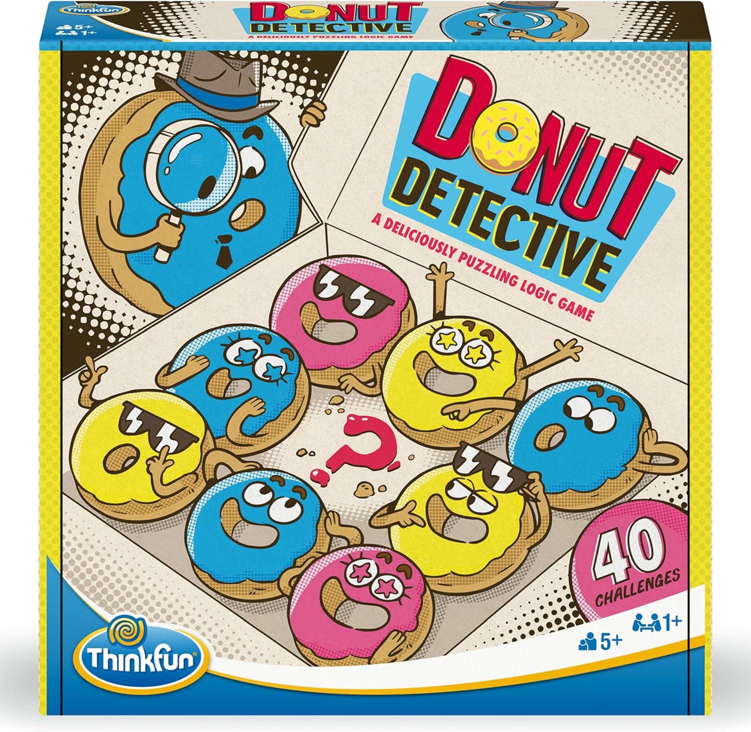 imageThinkFun Donut Detective A Deliciously Puzzling Logic Game Strengthens ProblemSolving Skills with 40 Challenging Puzzles Ages 8