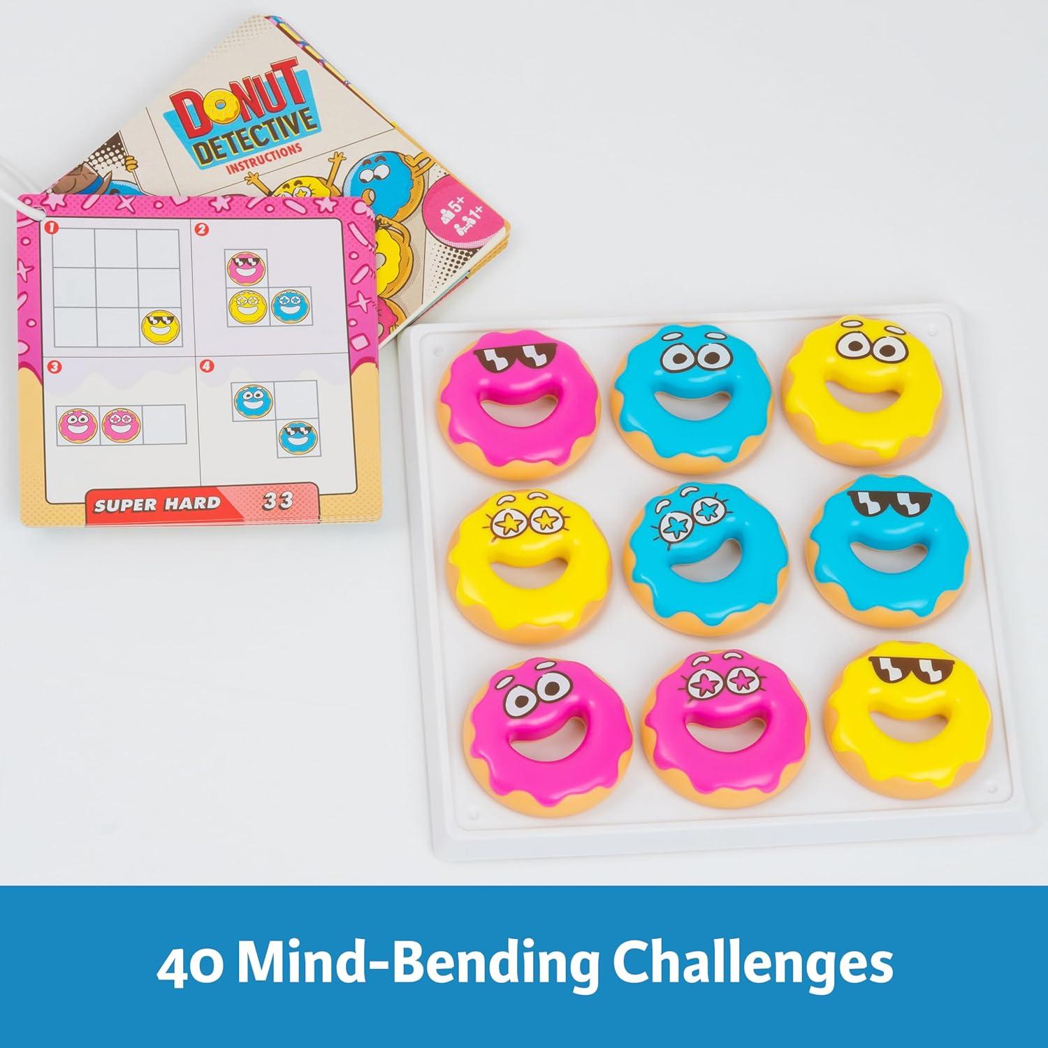 imageThinkFun Donut Detective A Deliciously Puzzling Logic Game Strengthens ProblemSolving Skills with 40 Challenging Puzzles Ages 8