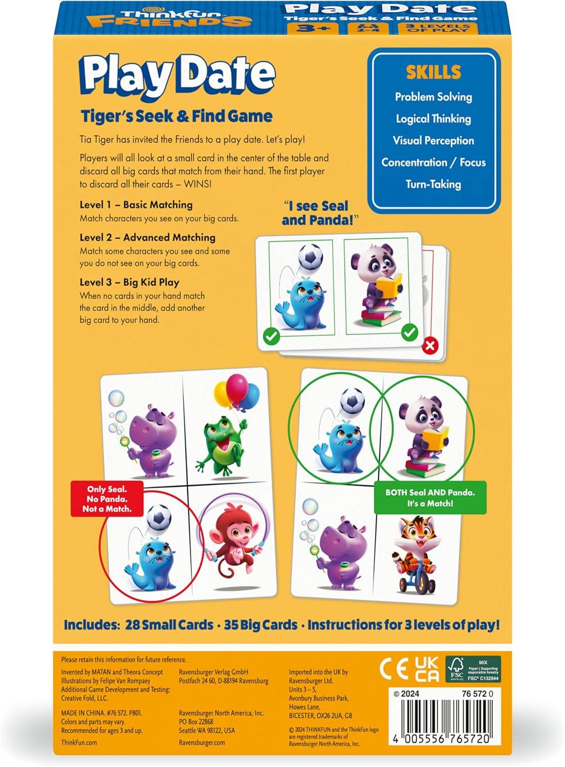 imageThinkFun Friends Play Date A Matching Game for Preschool Fun Build Skills Foster Friendships and Learn Through Play MESH Accredited Kids 3