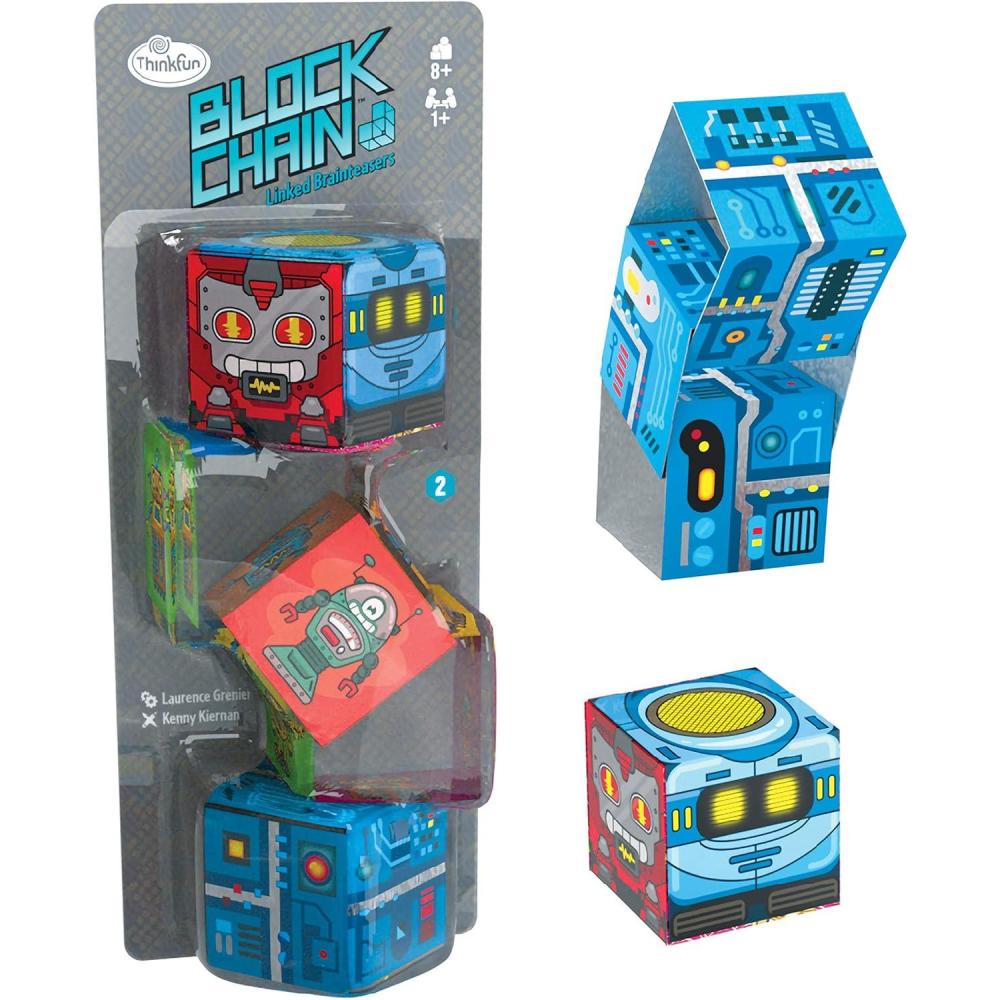 imageThinkFun Blockchain Robots STEM Toy and Logic Game for Boys and Girls Age 8 and Up The Addictive Brainteaser PuzzleBlock Chain ROBOTS