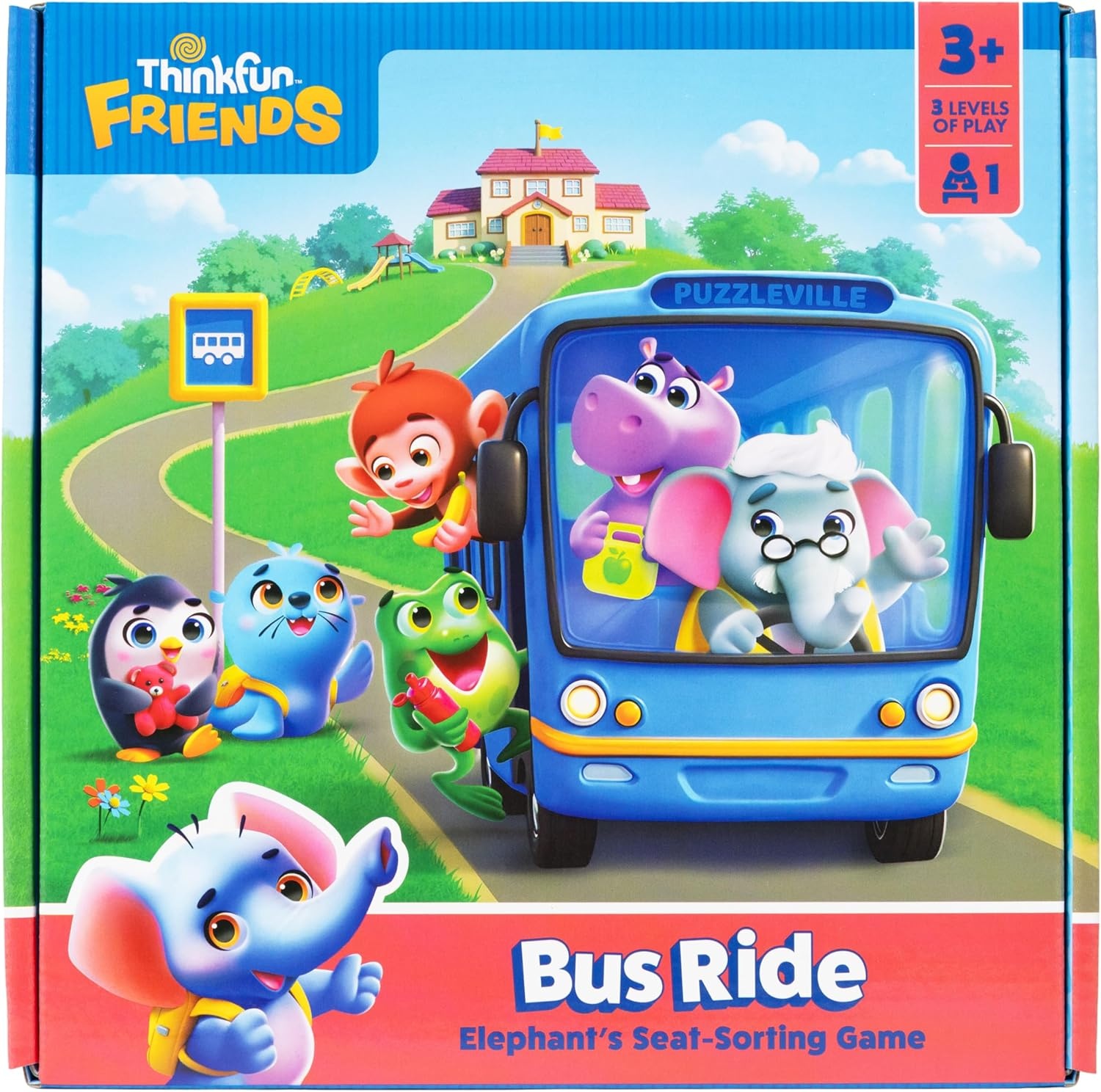 imageThinkFun Friends Bus Ride Positional Sorting Puzzle for Preschoolers Promotes HandsOn Learning Ages 3