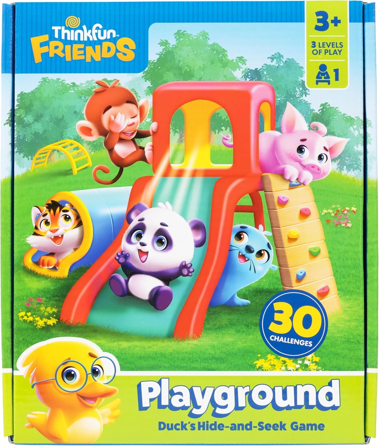 imageThinkFun Friends Playground Hide amp Seek Puzzle Game for Preschoolers 30 Challenges for ProblemSolving Fun Ages 3