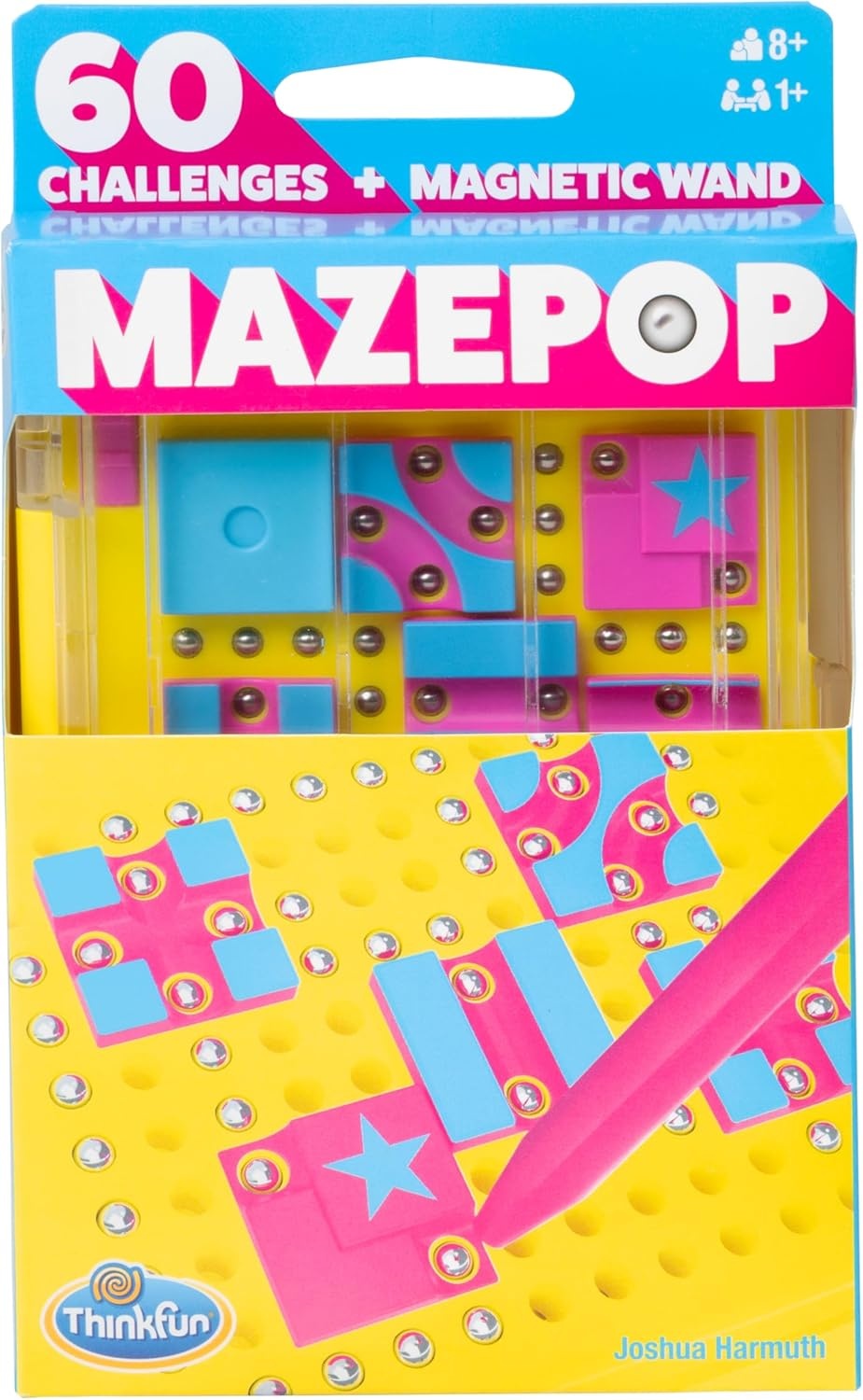 imageThinkFun MazePop Magnetic Puzzle Game 60 BrainBoosting Mazes TravelFriendly Logic Toy Ages 8