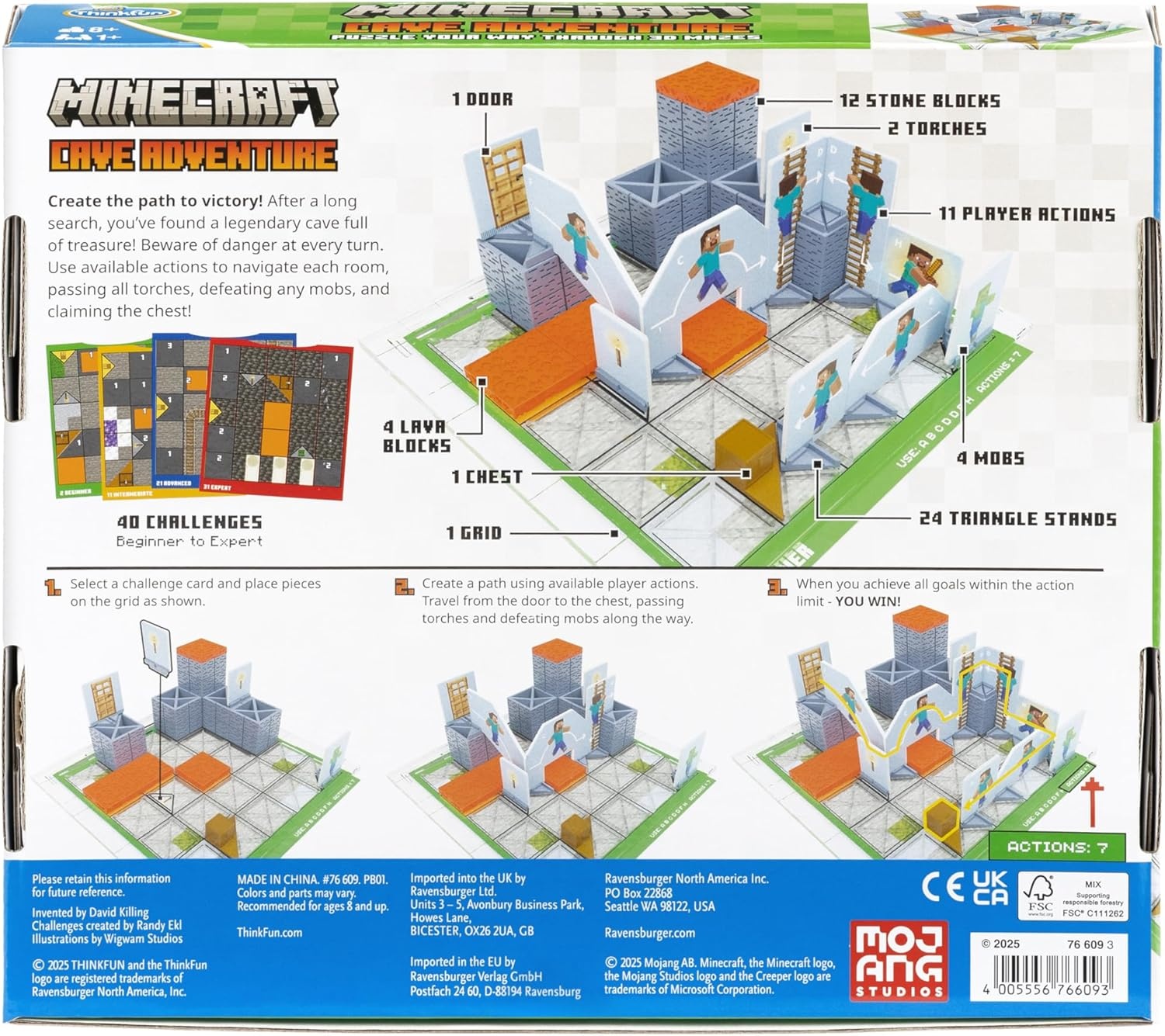 imageThinkFun Minecraft Cave Adventure ScreenFree Strategy Puzzle Game 40 Logic Challenges Ages 8