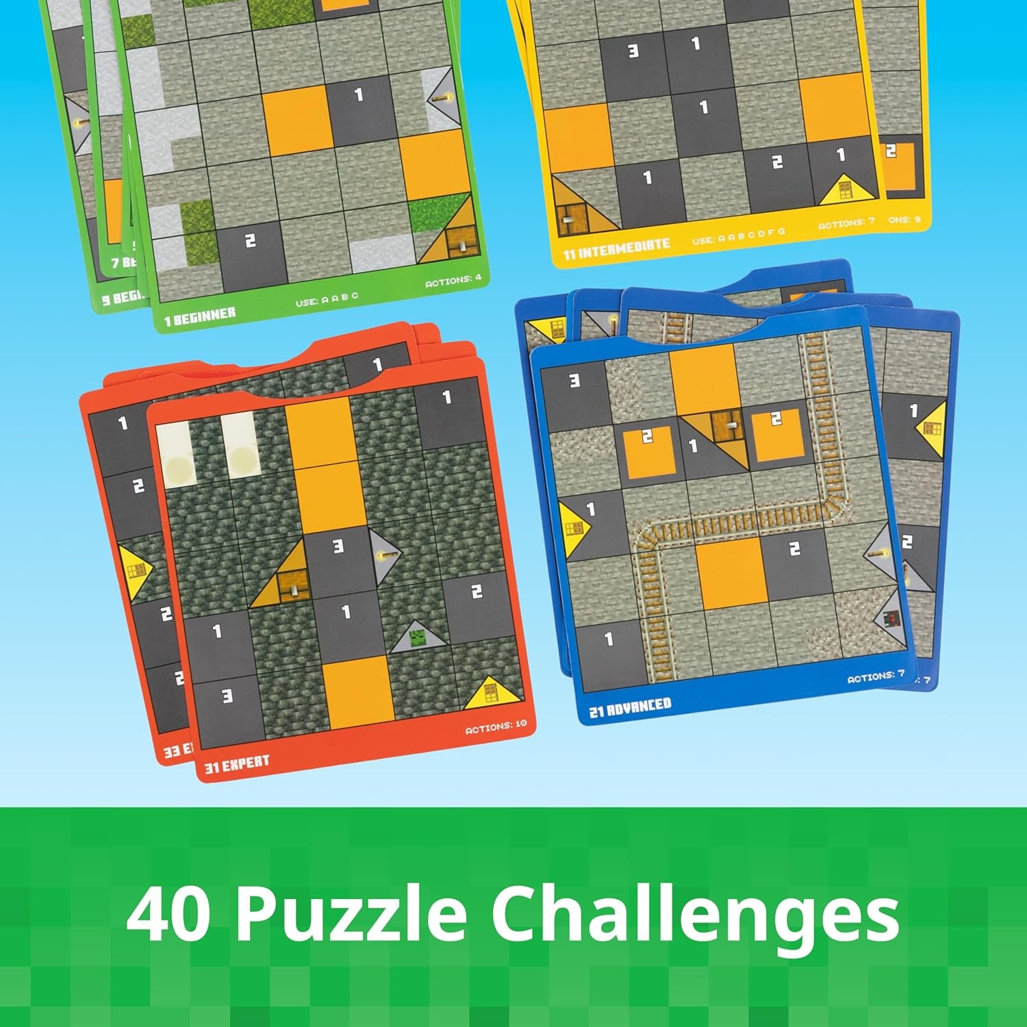 imageThinkFun Minecraft Cave Adventure ScreenFree Strategy Puzzle Game 40 Logic Challenges Ages 8