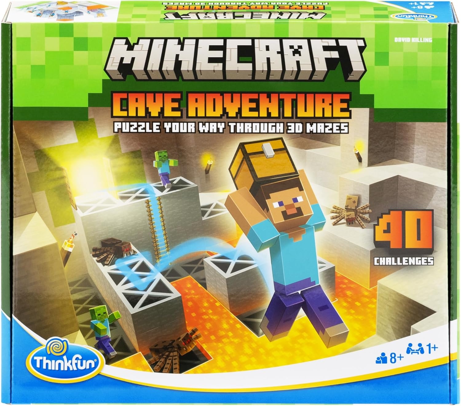 imageThinkFun Minecraft Cave Adventure ScreenFree Strategy Puzzle Game 40 Logic Challenges Ages 8
