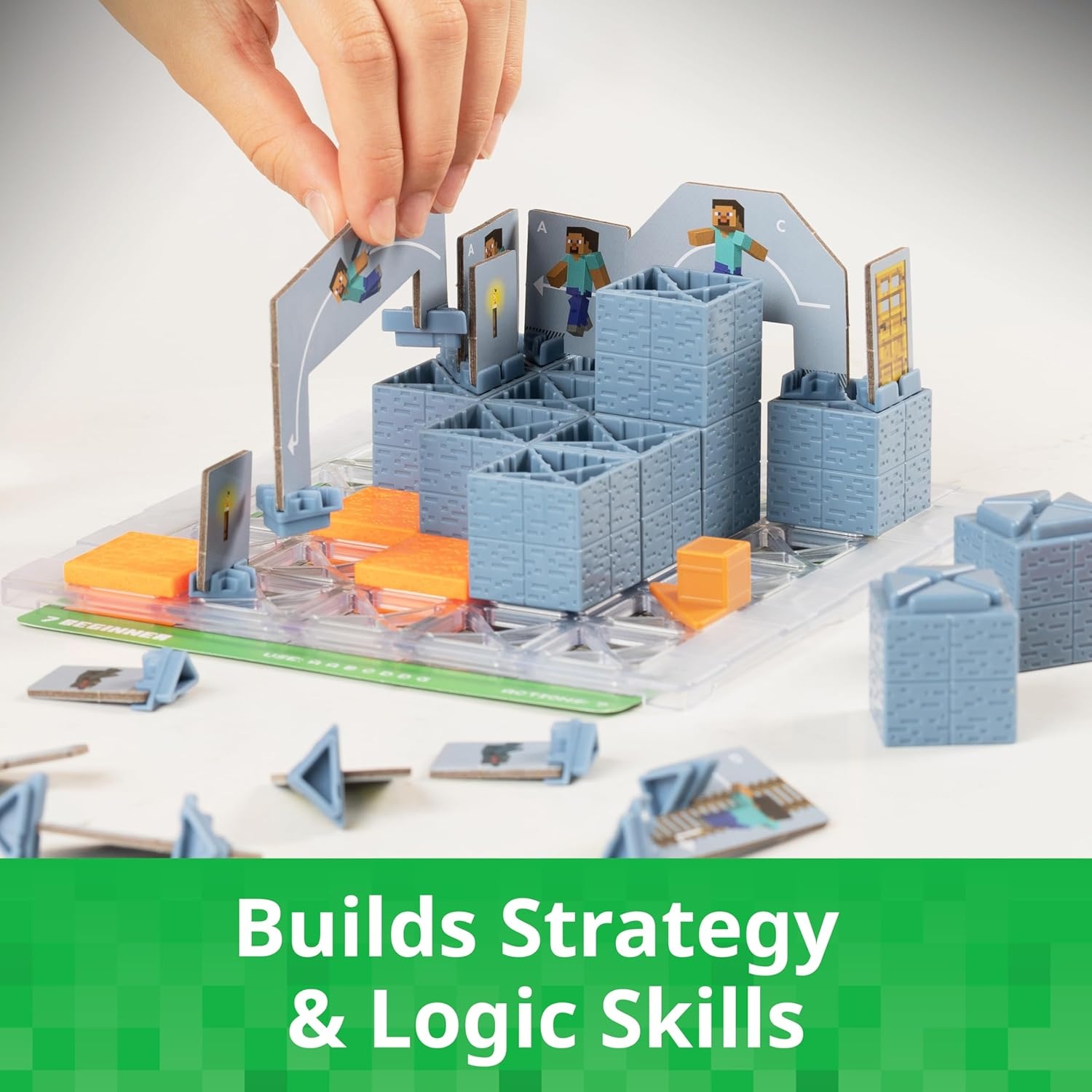 imageThinkFun Minecraft Cave Adventure ScreenFree Strategy Puzzle Game 40 Logic Challenges Ages 8