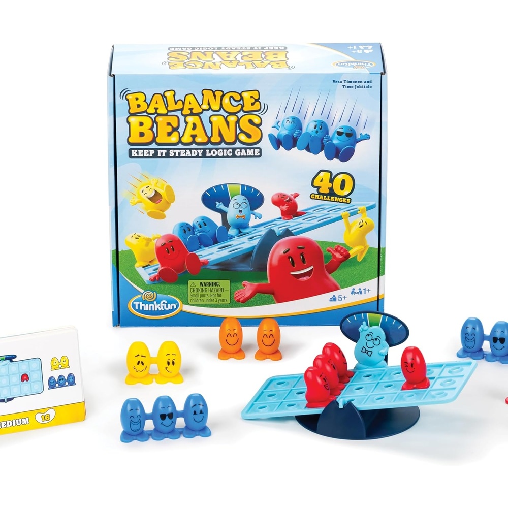 imageThinkFun Balance Beans Teaches Early Math amp Logic Skills 40 Challenges for Kids Ages 5