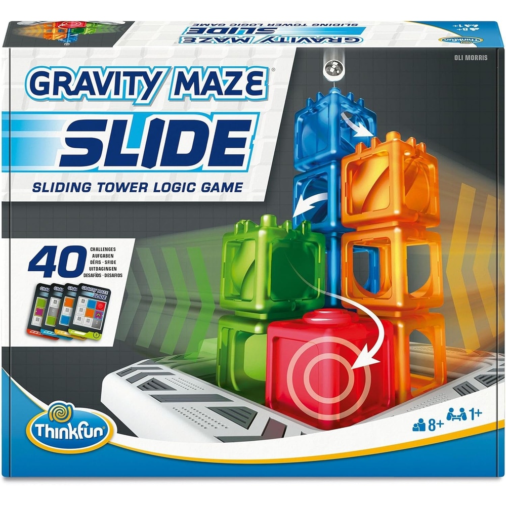 imageThinkFun Gravity Maze Slide Moving Maze Marble Run 40 Logic Challenges Ages 8