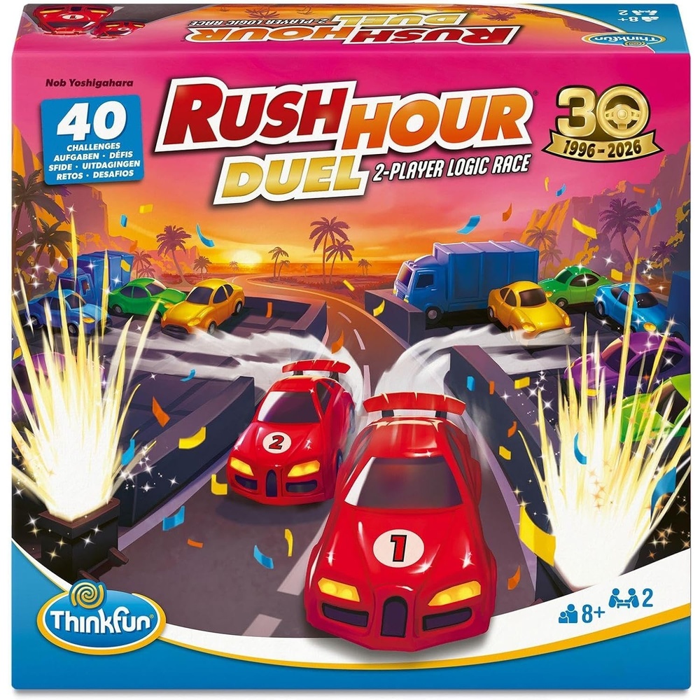 imageThinkFun Rush Hour Traffic Jam 2Player Logic Game 30th Anniversary Edition HeadtoHead Race Ages 8