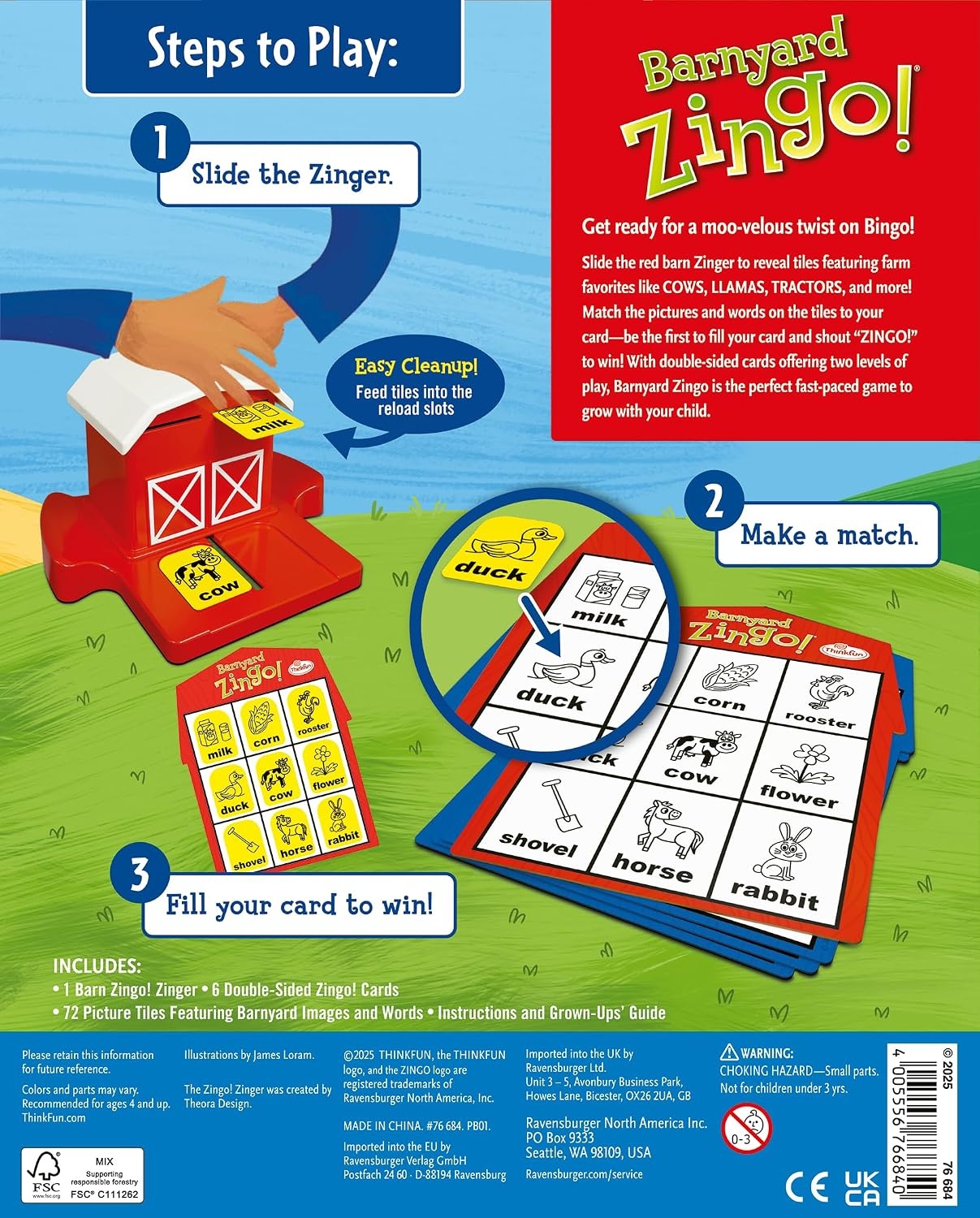 image:imageThinkFun Barnyard Zingo FarmThemed Preschool Bingo Game AwardWinning Zingo for PreReaders amp Early Readers Ages 4